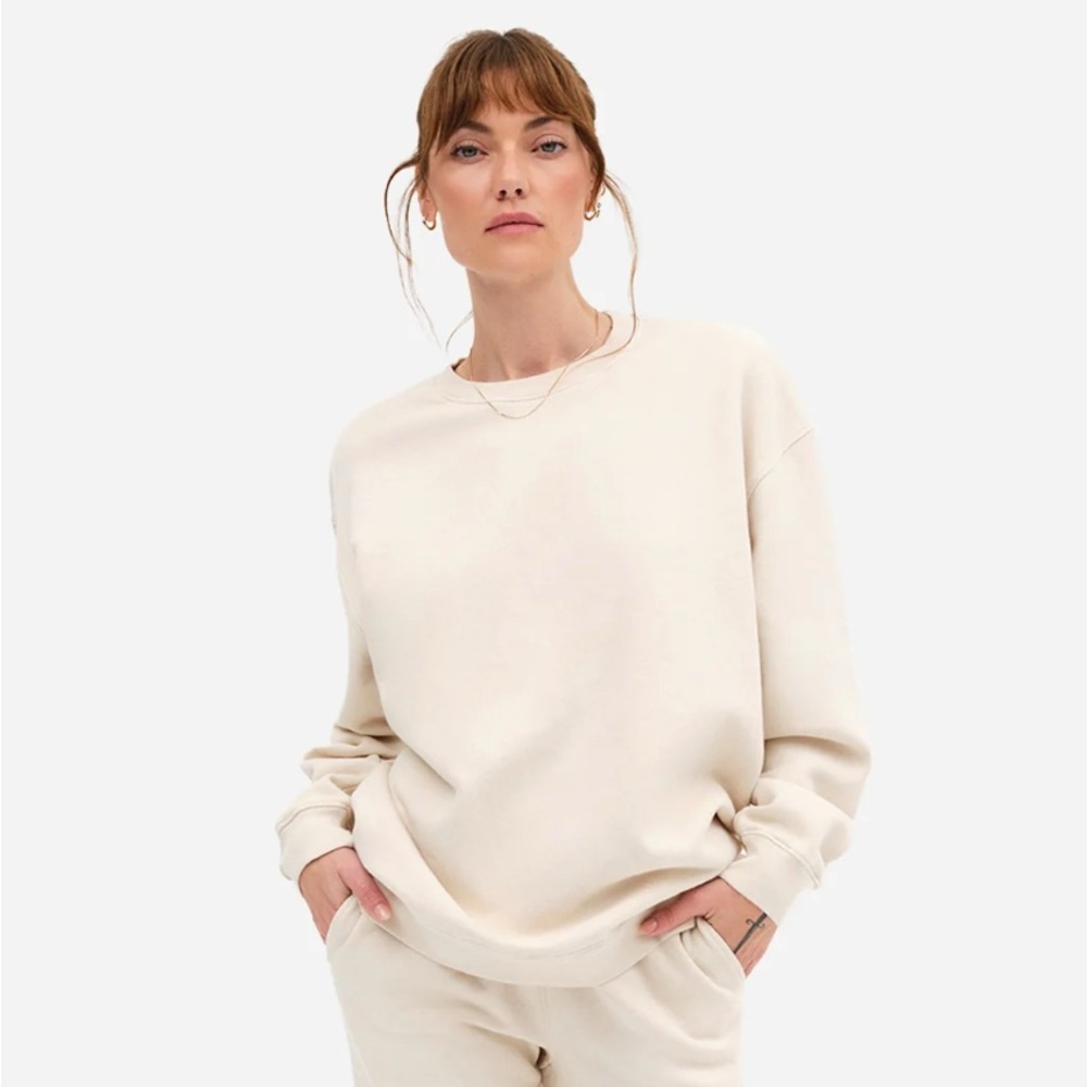 🤍 MATE Organic Fleece Oversized Sweatshirt. XS/S Bone- like new